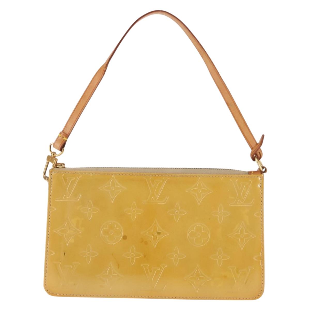 LOUIS VUITTON Monogram Vernis Lexington Pouch Beige M91010 LV Auth BA6717