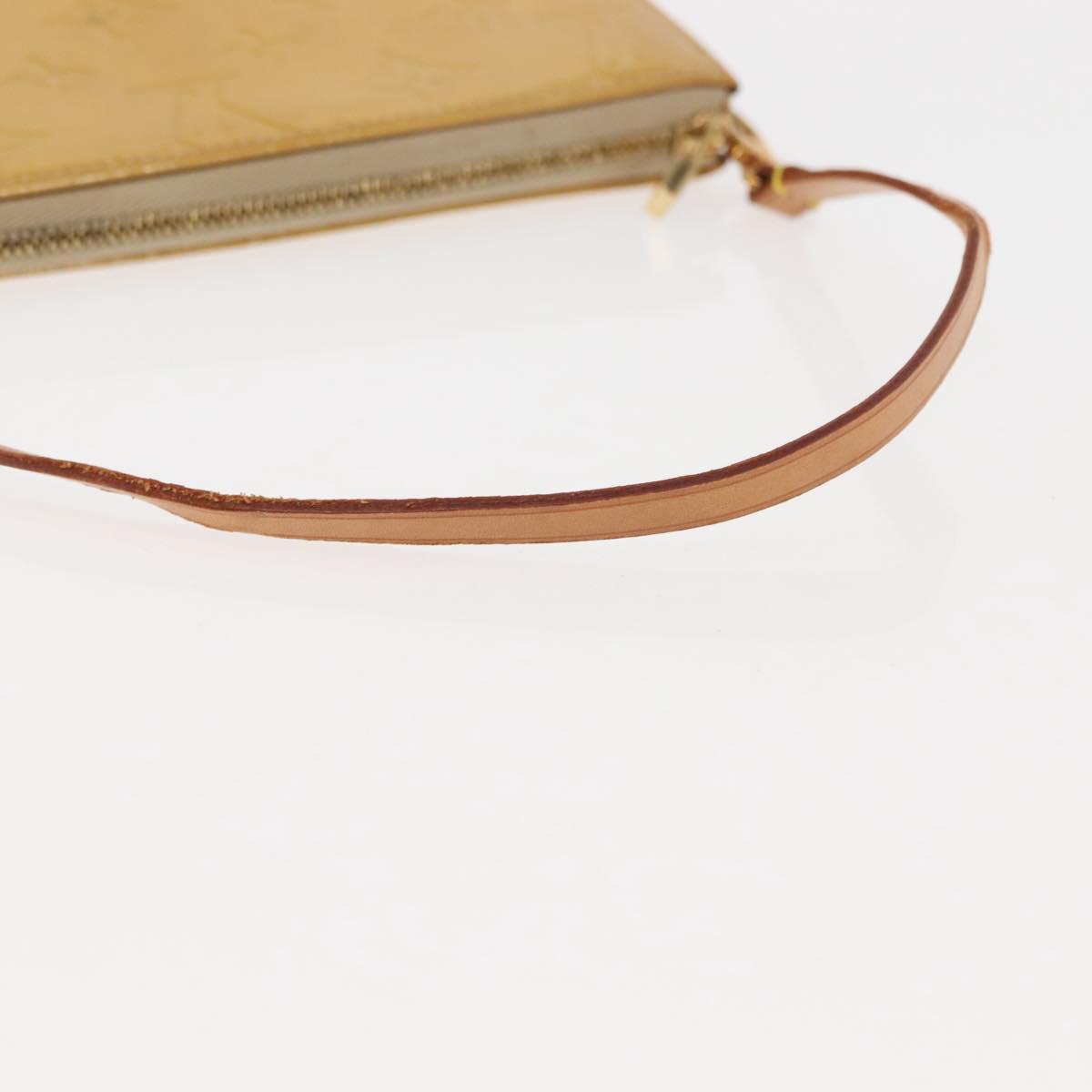 LOUIS VUITTON Monogram Vernis Lexington Pouch Beige M91010 LV Auth BA6717