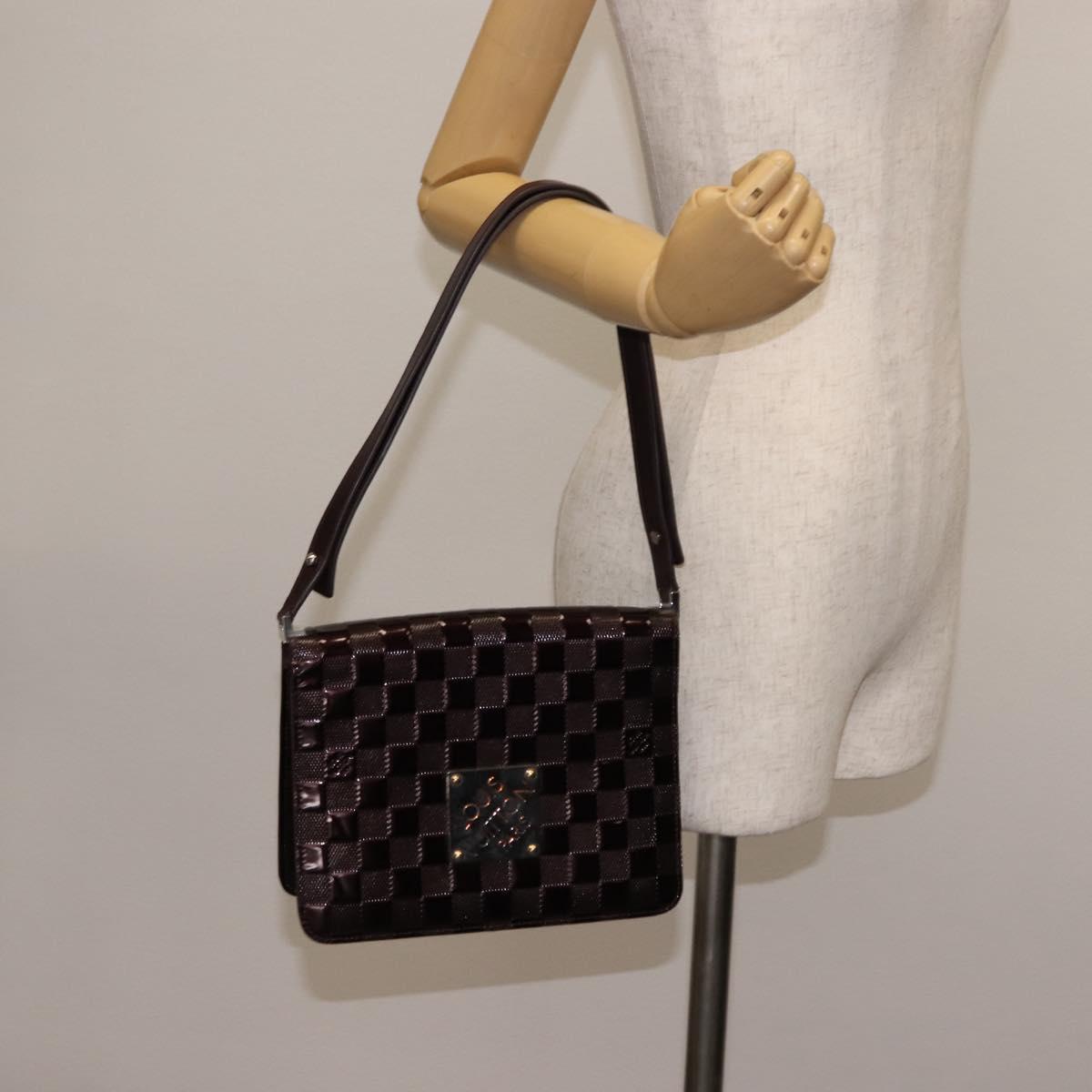 LOUIS VUITTON Damier Vernis Cabaret Shoulder Bag Car Mine M92126 LV Auth BA6718
