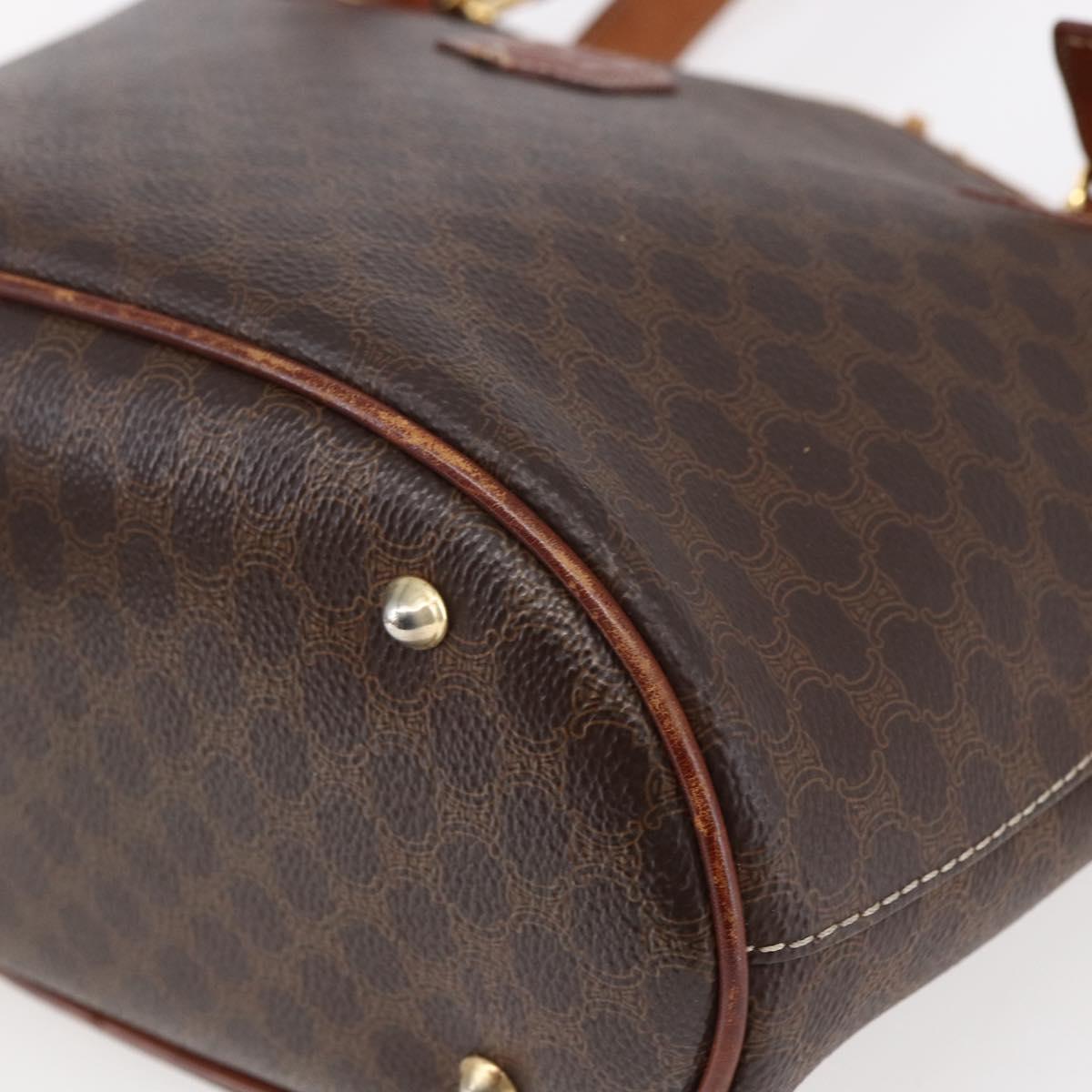 CELINE Macadam Canvas Tote Bag PVC Leather Brown Auth BA6719