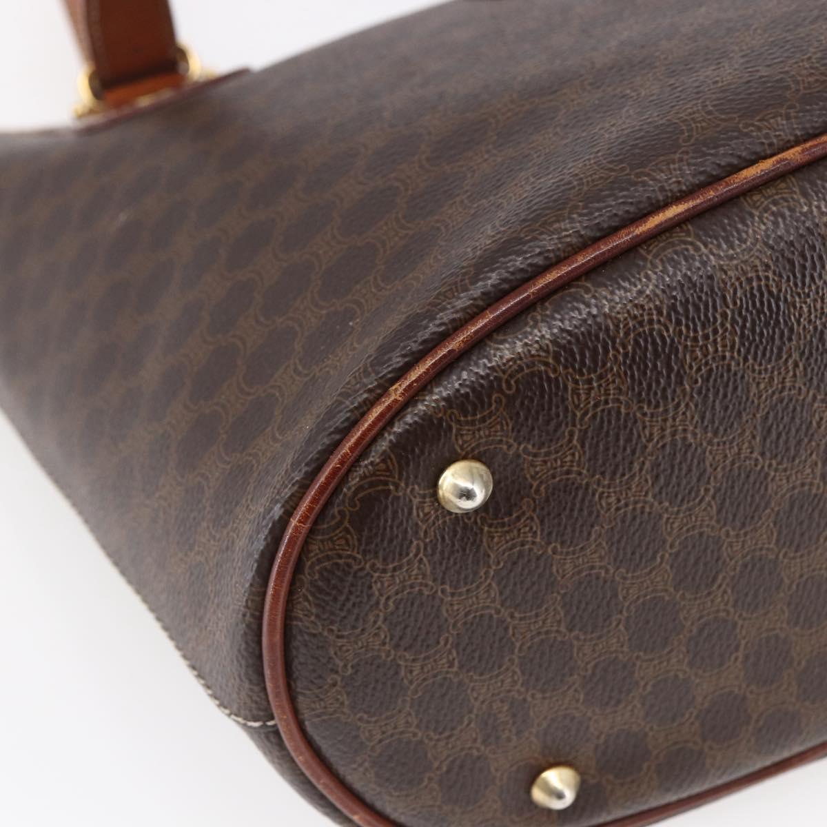 CELINE Macadam Canvas Tote Bag PVC Leather Brown Auth BA6719