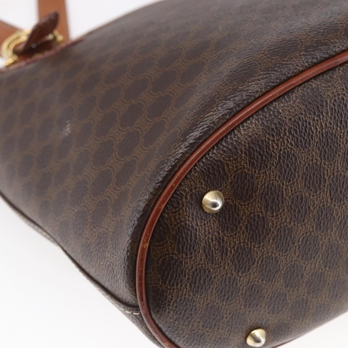 CELINE Macadam Canvas Tote Bag PVC Leather Brown Auth BA6719