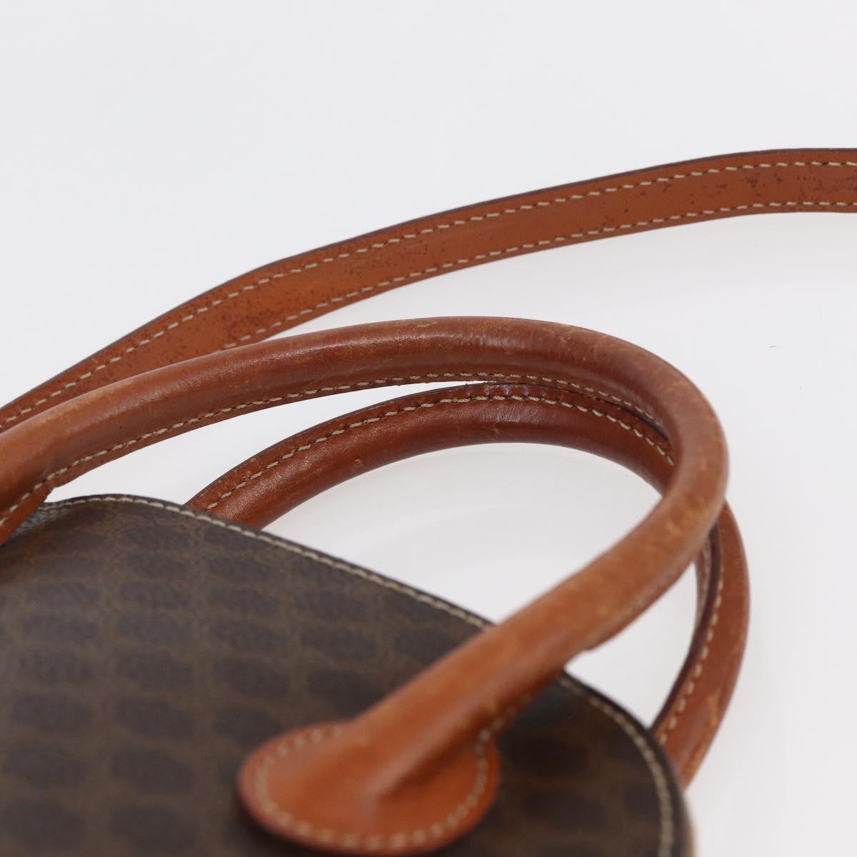 CELINE Macadam Canvas Hand Bag PVC Leather 2way Brown Auth BA6720