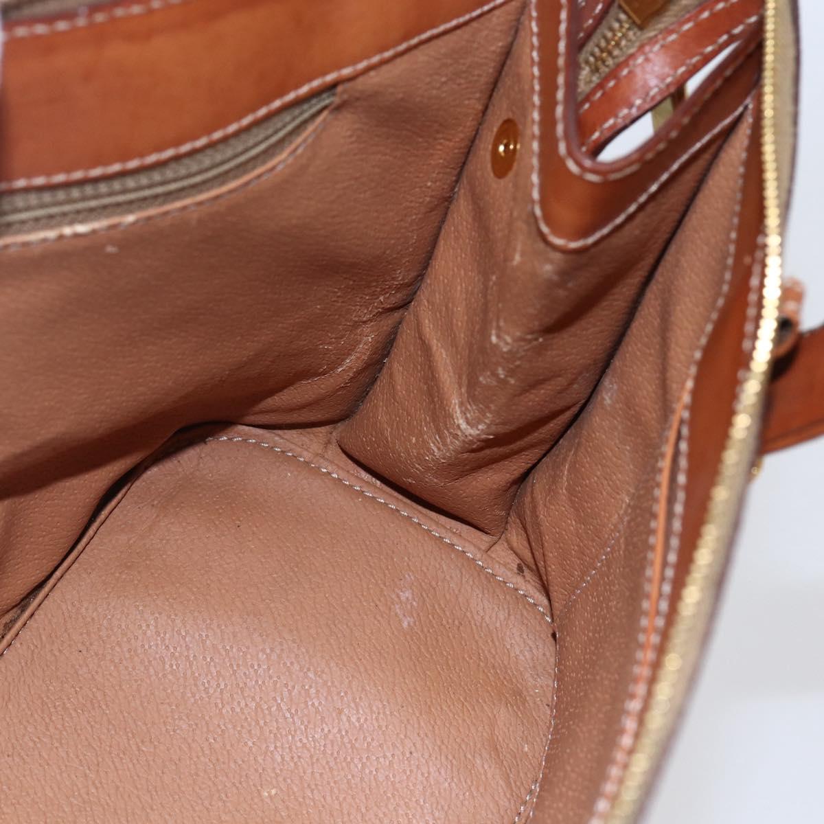 CELINE Macadam Canvas Hand Bag PVC Leather Brown Auth BA6721