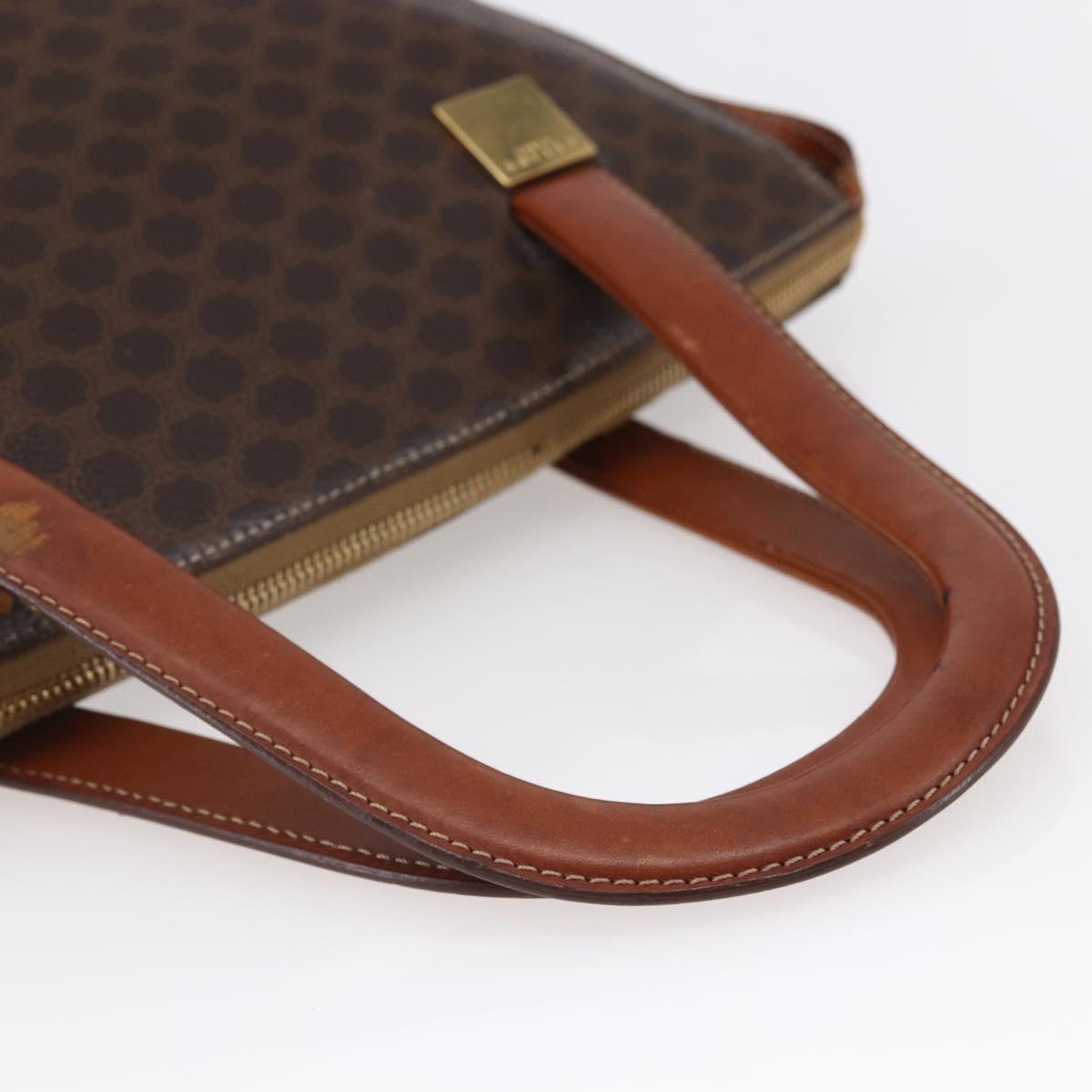 CELINE Macadam Canvas Hand Bag PVC Leather Brown Auth BA6721