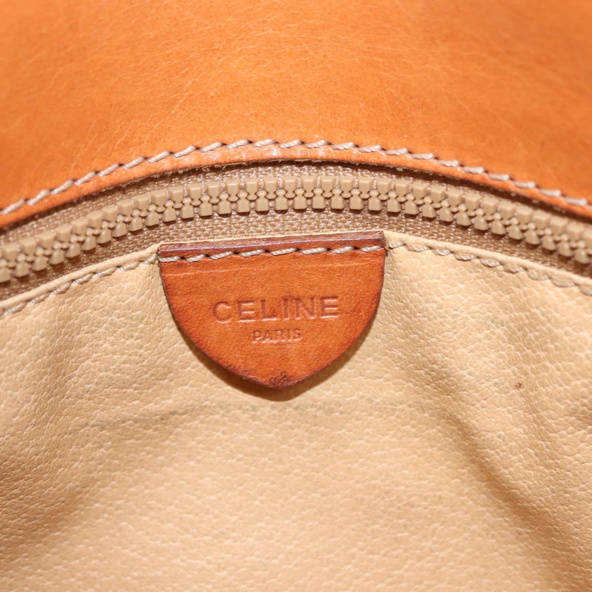 CELINE Macadam Canvas Shoulder Bag PVC Leather Brown Gold Auth BA6722