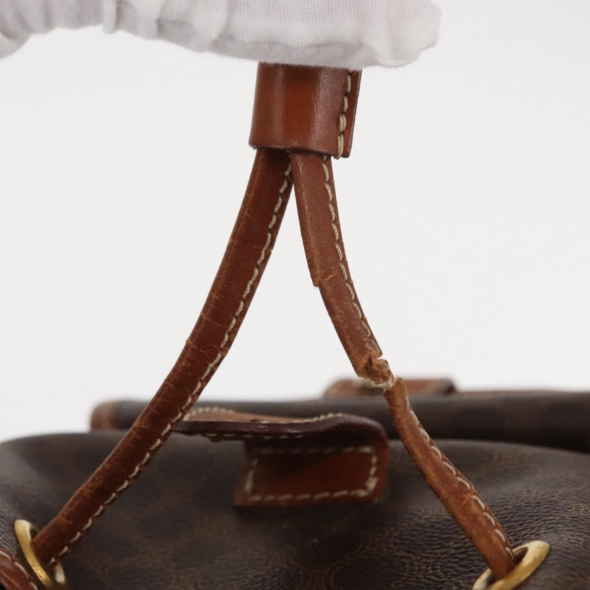 CELINE Macadam Canvas Backpack PVC Leather Brown Auth BA6723