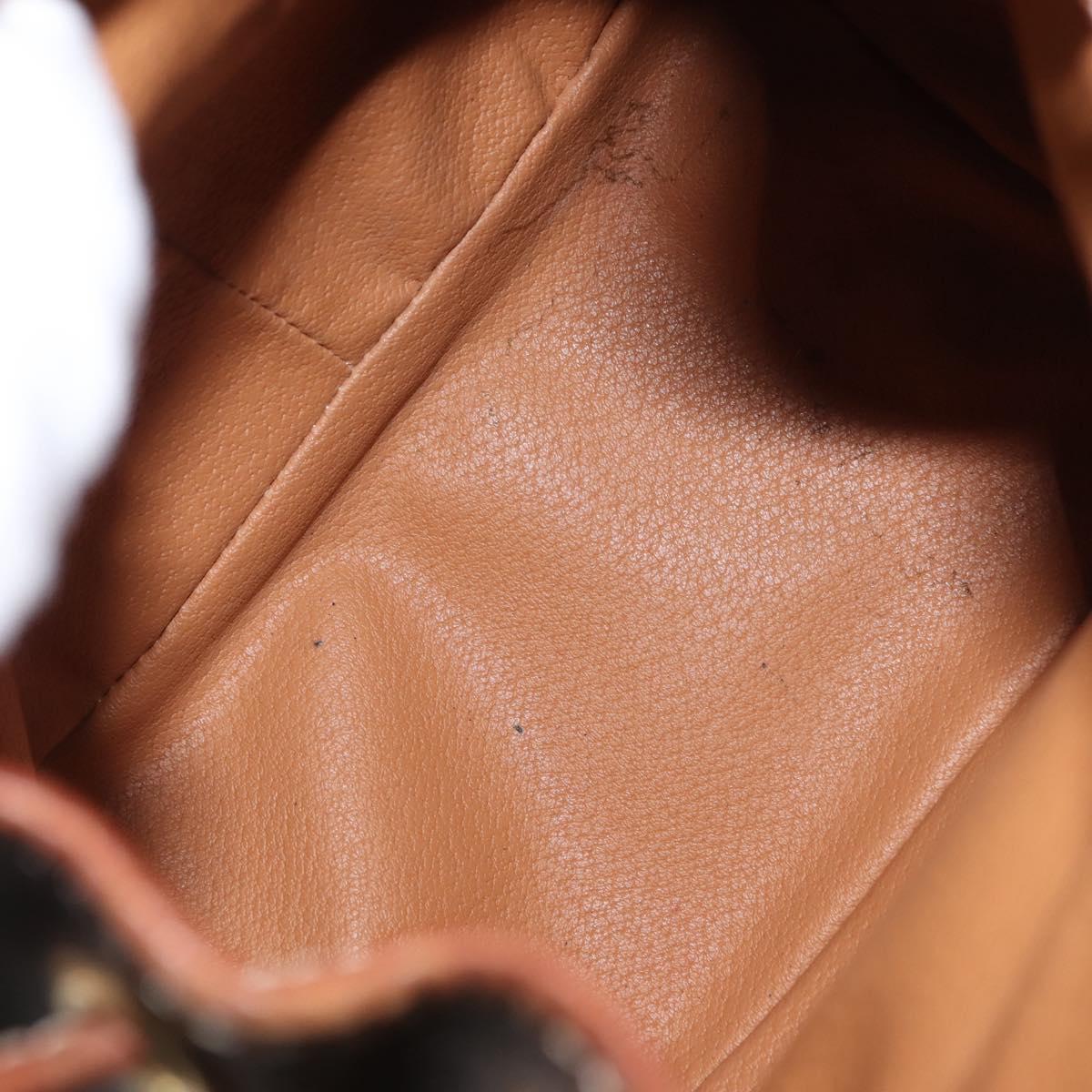 CELINE Macadam Canvas Backpack PVC Leather Brown Auth BA6723