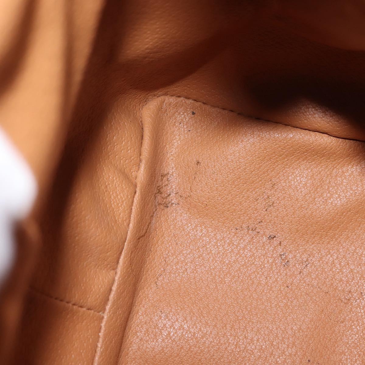 CELINE Macadam Canvas Backpack PVC Leather Brown Auth BA6723