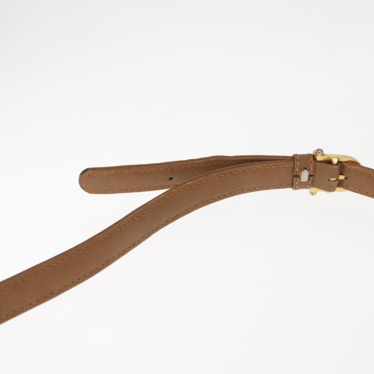 CELINE Macadam Canvas Shoulder Bag PVC Beige Gold Auth BA6724