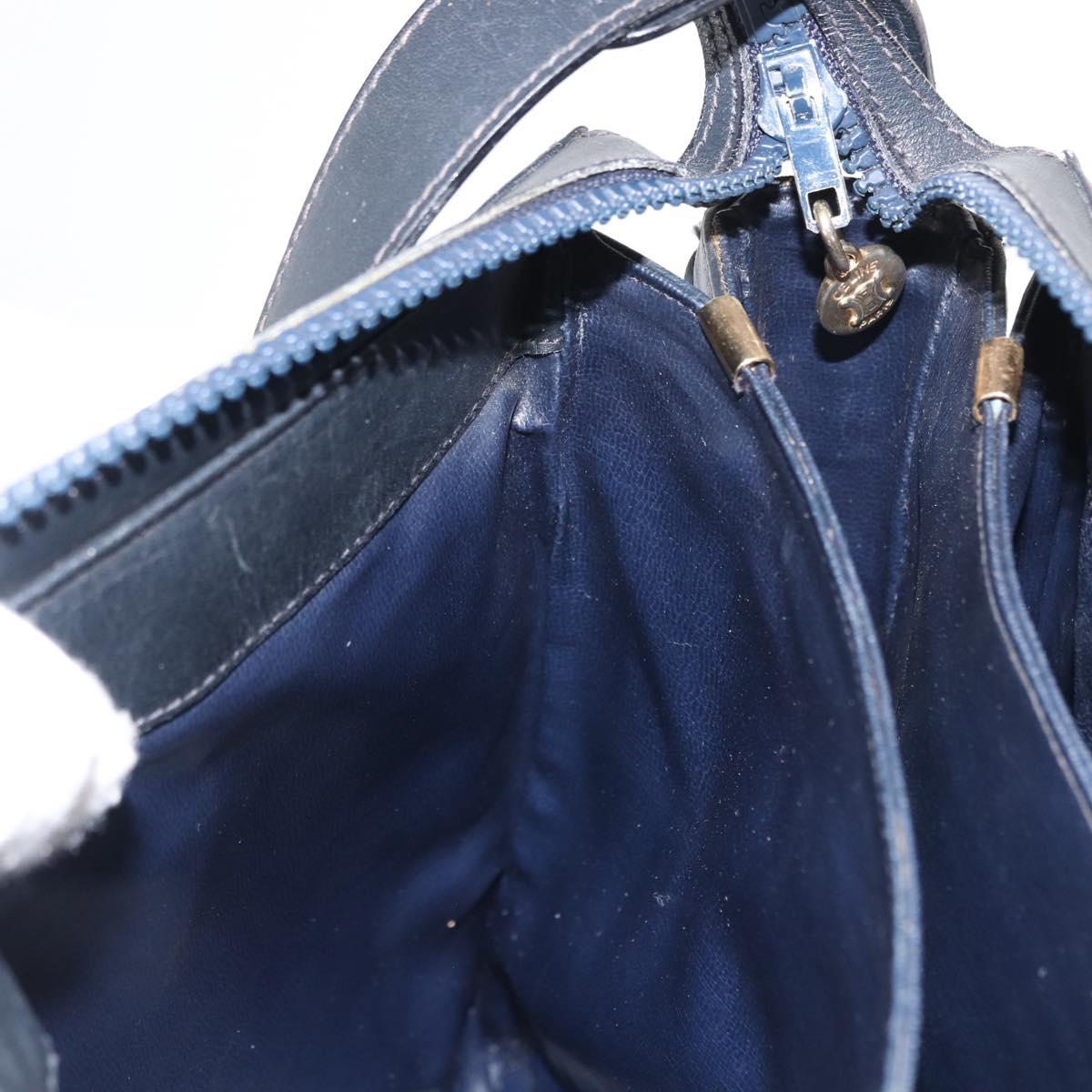 CELINE C Sulky Shoulder Bag Canvas Navy Gold Auth BA6726