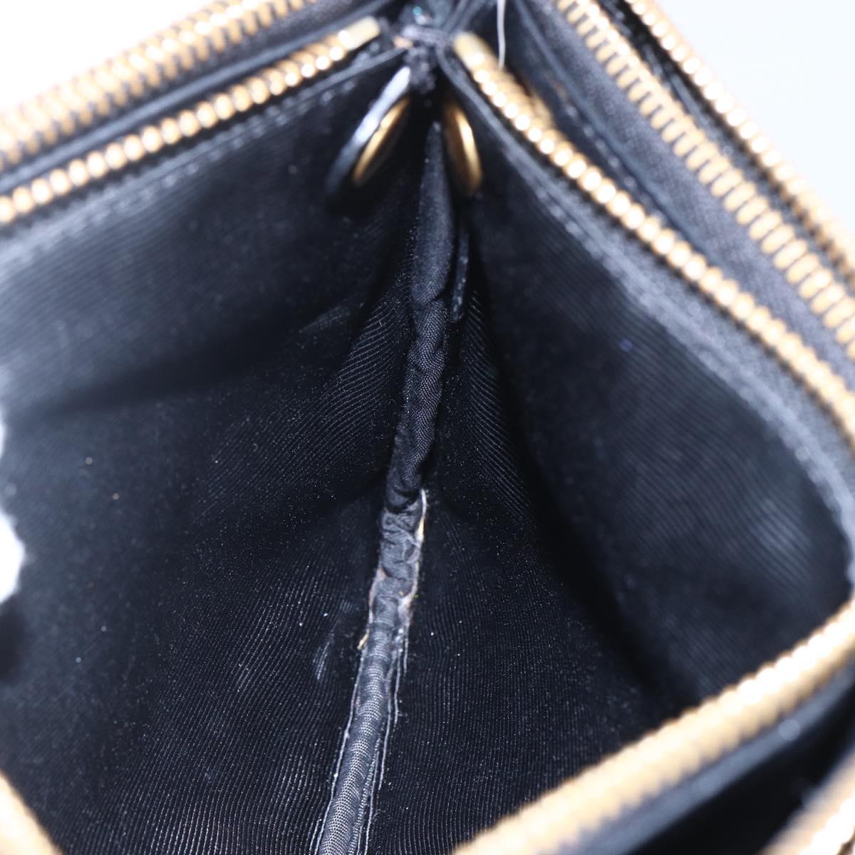 CELINE Trio Small Shoulder Bag Leather Black Gold Auth BA6727