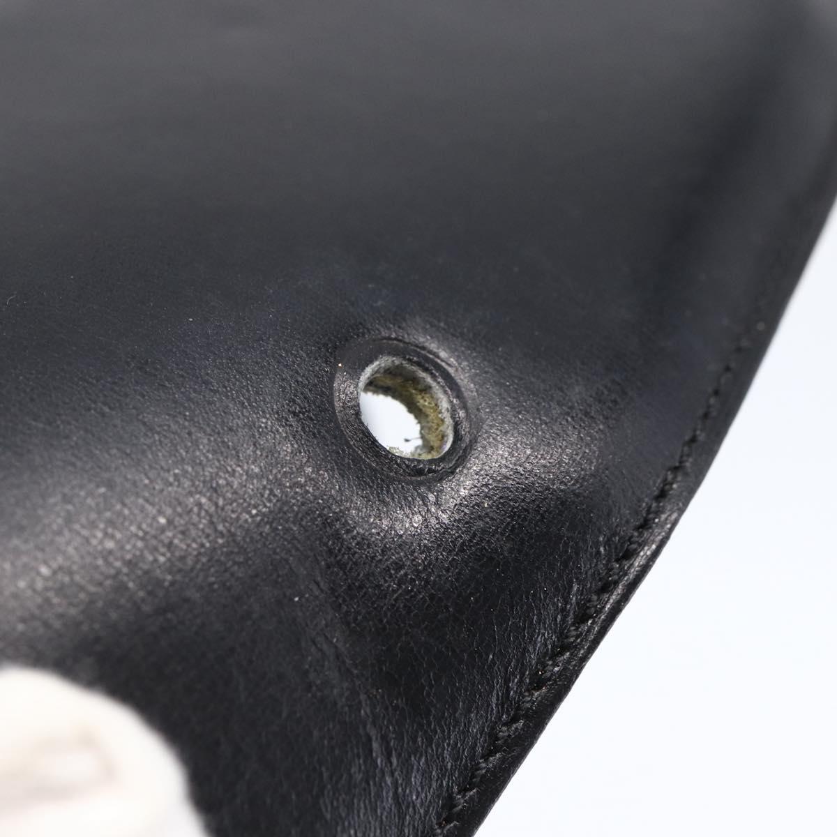 CELINE Shoulder Bag Leather Black Gold Auth BA6728