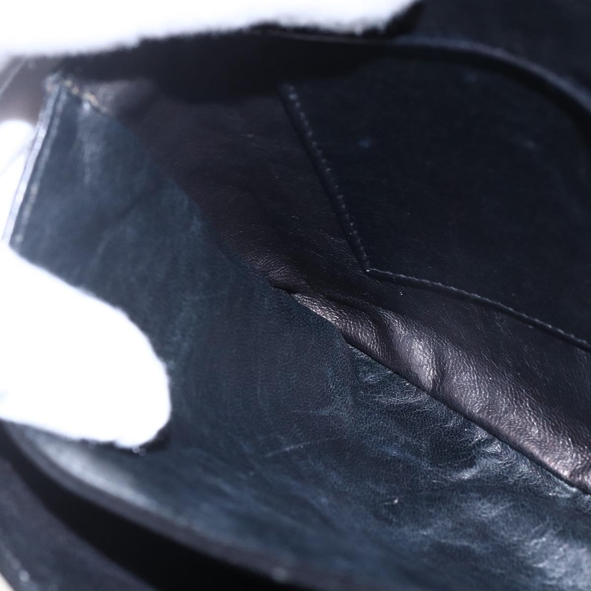 CELINE Shoulder Bag Leather Black Gold Auth BA6728