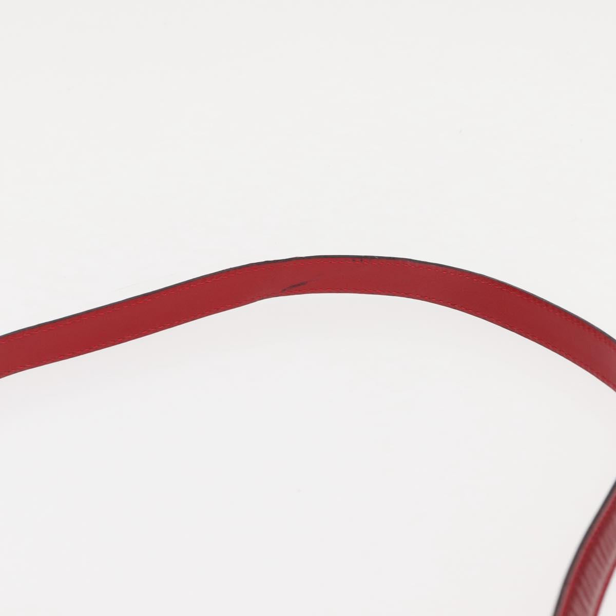 CELINE Hand Bag Enamel 2way Red Gold Auth BA6729