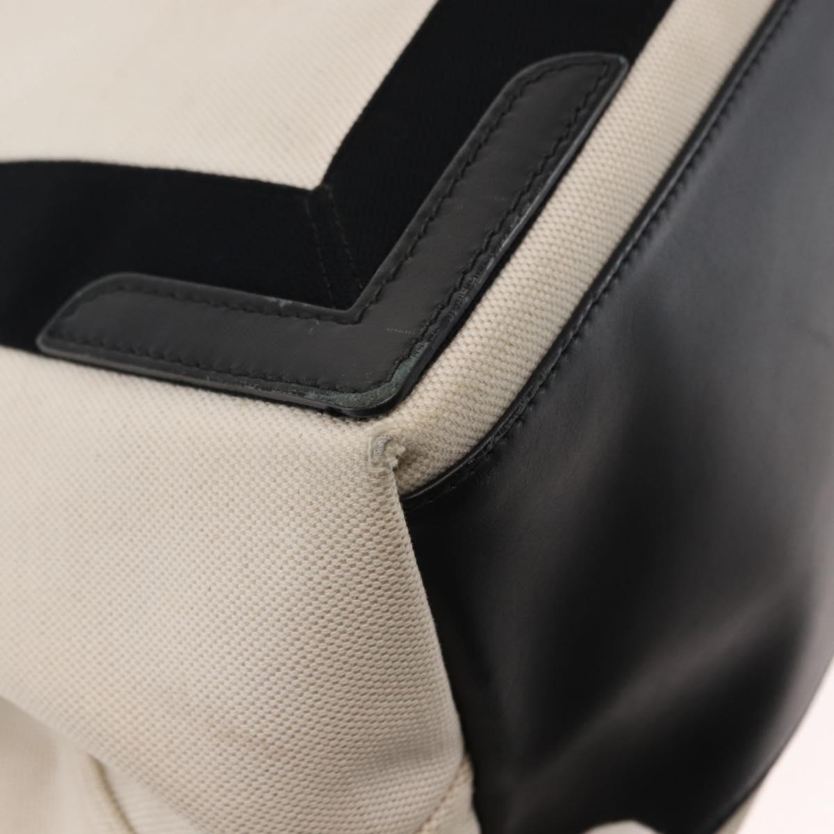 BALENCIAGA Navy Kabas S Hand Bag Canvas Black White 339933 Auth BA6735