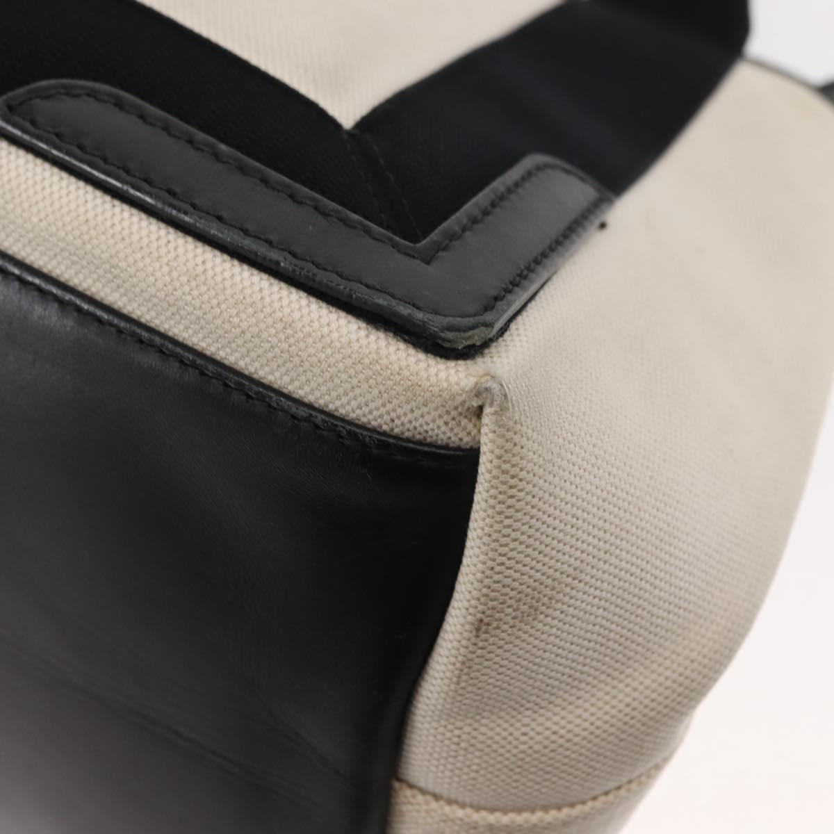 BALENCIAGA Navy Kabas S Hand Bag Canvas Black White 339933 Auth BA6735