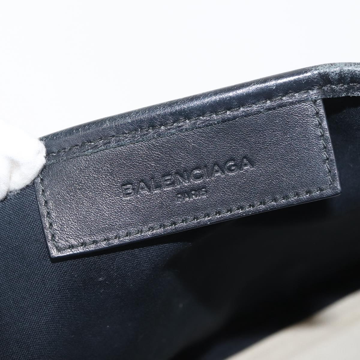 BALENCIAGA Navy Kabas S Hand Bag Canvas Black White 339933 Auth BA6735