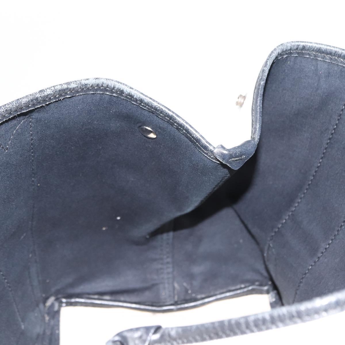 BALENCIAGA Navy Kabas S Hand Bag Canvas Black White 339933 Auth BA6735