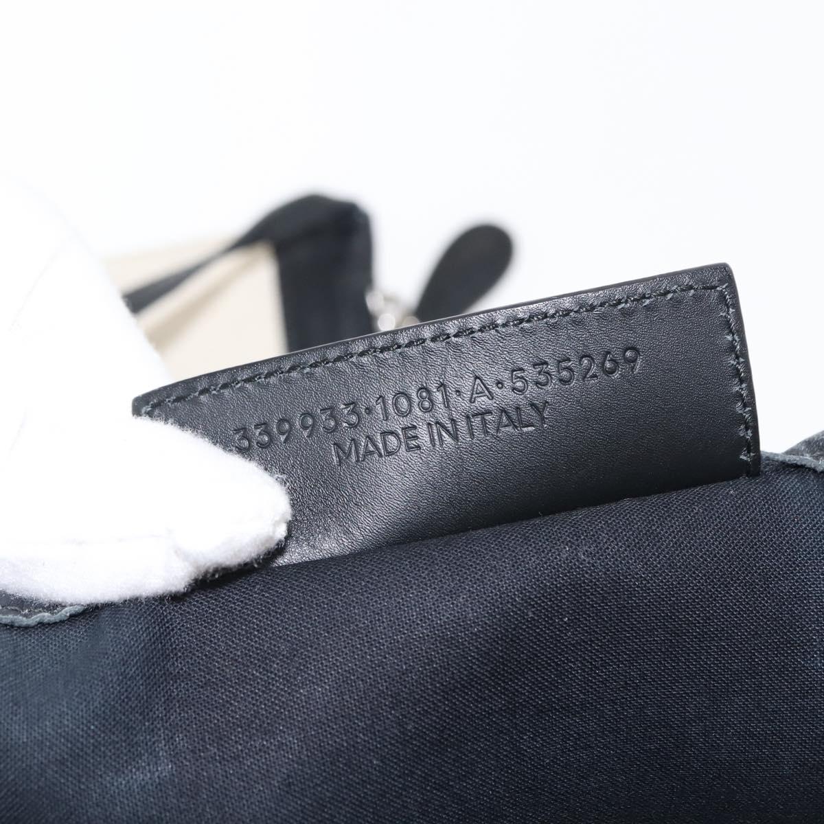 BALENCIAGA Navy Kabas S Hand Bag Canvas Black White 339933 Auth BA6735