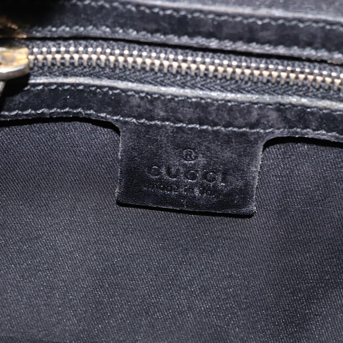 GUCCI Shoulder Bag Leather Black Gold 145770 Auth BA6738