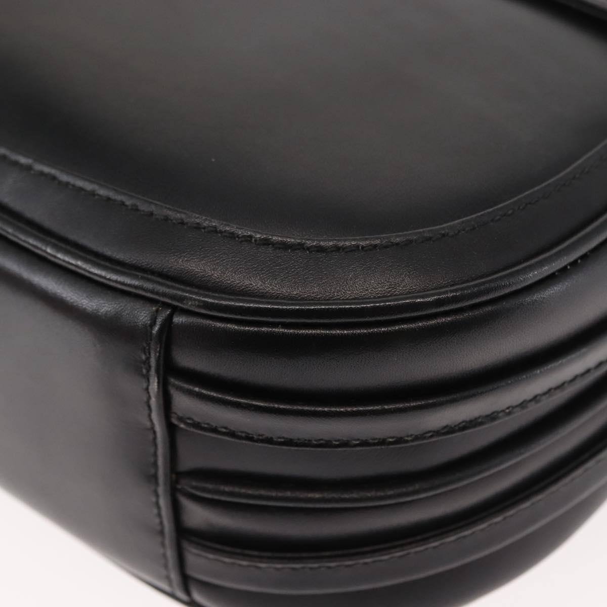 GUCCI Shoulder Bag Leather Black Gold 001 261 1070 Auth BA6739