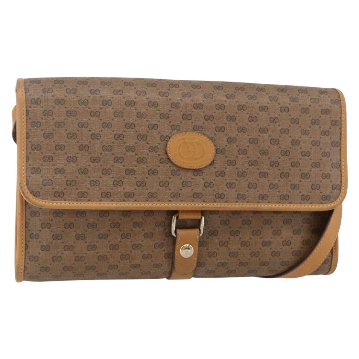 GUCCI Micro GG Supreme Shoulder Bag PVC Beige Gold 001 115 2681 Auth BA6741