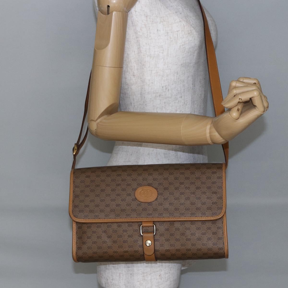 GUCCI Micro GG Supreme Shoulder Bag PVC Beige Gold 001 115 2681 Auth BA6741