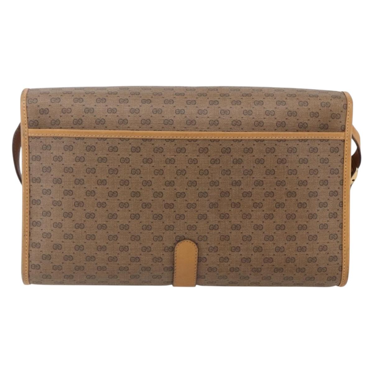 GUCCI Micro GG Supreme Shoulder Bag PVC Beige Gold 001 115 2681 Auth BA6741