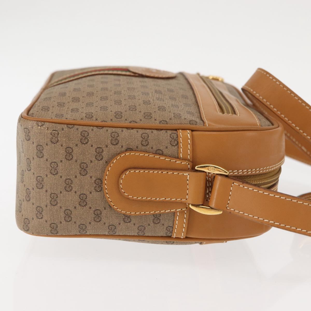 GUCCI Micro GG Supreme Web Sherry Line Bag PVC Beige 001 261 0942 Auth BA6742