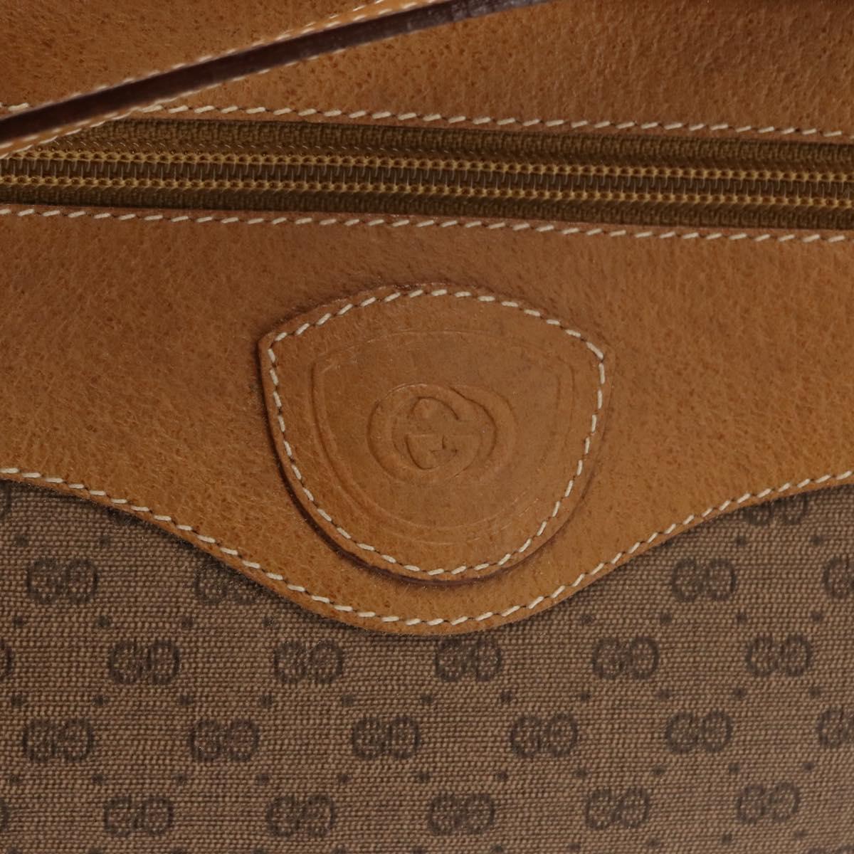 GUCCI Micro GG Supreme Shoulder Bag PVC Beige Gold 001 56 0860 Auth BA6743