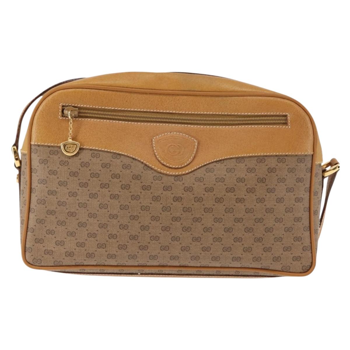 GUCCI Micro GG Supreme Shoulder Bag PVC Beige Gold 001 56 0860 Auth BA6743