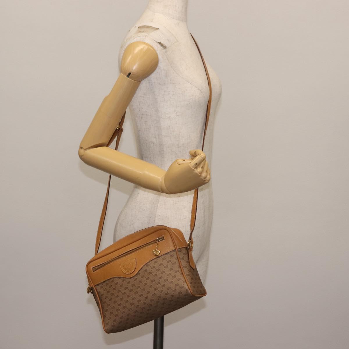 GUCCI Micro GG Supreme Shoulder Bag PVC Beige Gold 001 084 0852 Auth BA6744