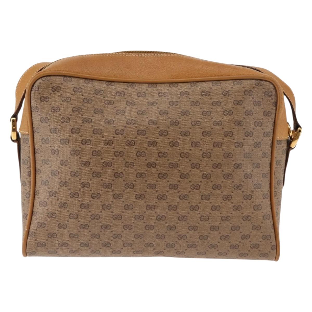 GUCCI Micro GG Supreme Shoulder Bag PVC Beige Gold 001 084 0852 Auth BA6744