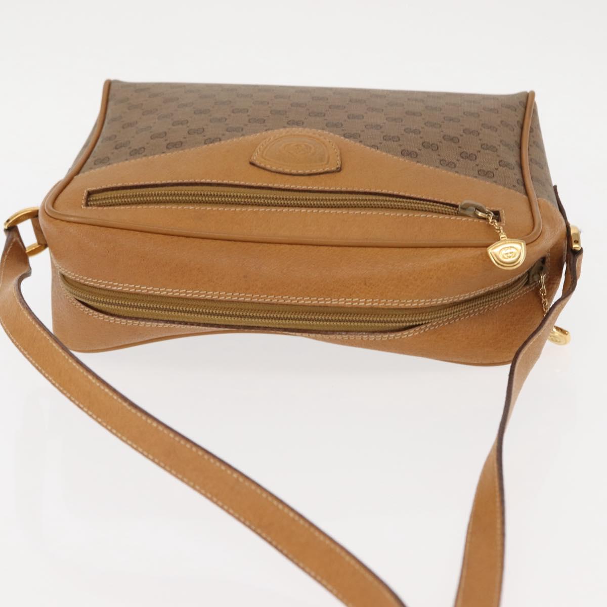 GUCCI Micro GG Supreme Shoulder Bag PVC Beige Gold 001 084 0852 Auth BA6744