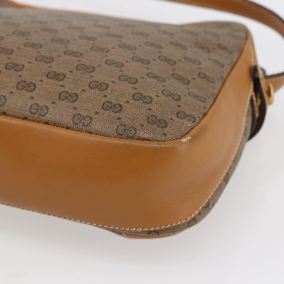 GUCCI Micro GG Supreme Shoulder Bag PVC Beige Gold 007 23 0017 Auth BA6745