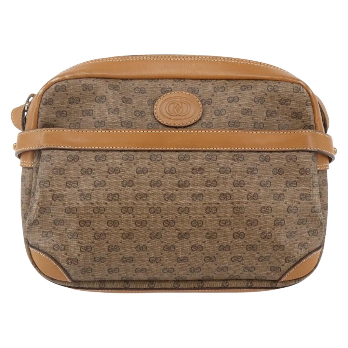 GUCCI Micro GG Supreme Shoulder Bag PVC Beige Gold 007 23 0017 Auth BA6745