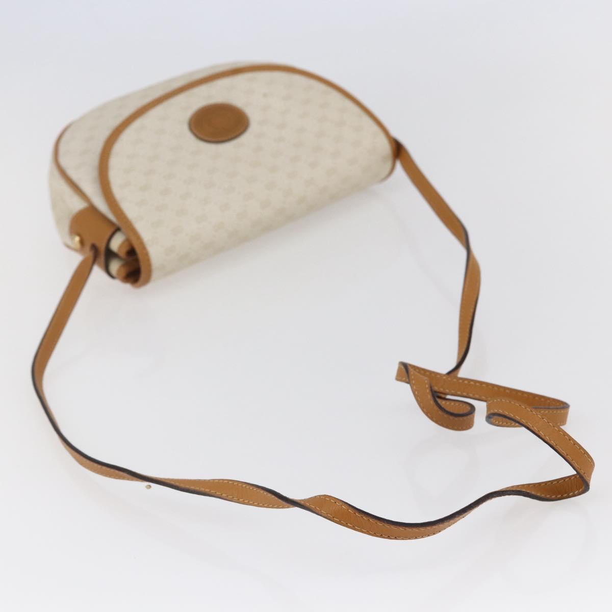 GUCCI Micro GG Supreme Shoulder Bag PVC White Gold Auth BA6746