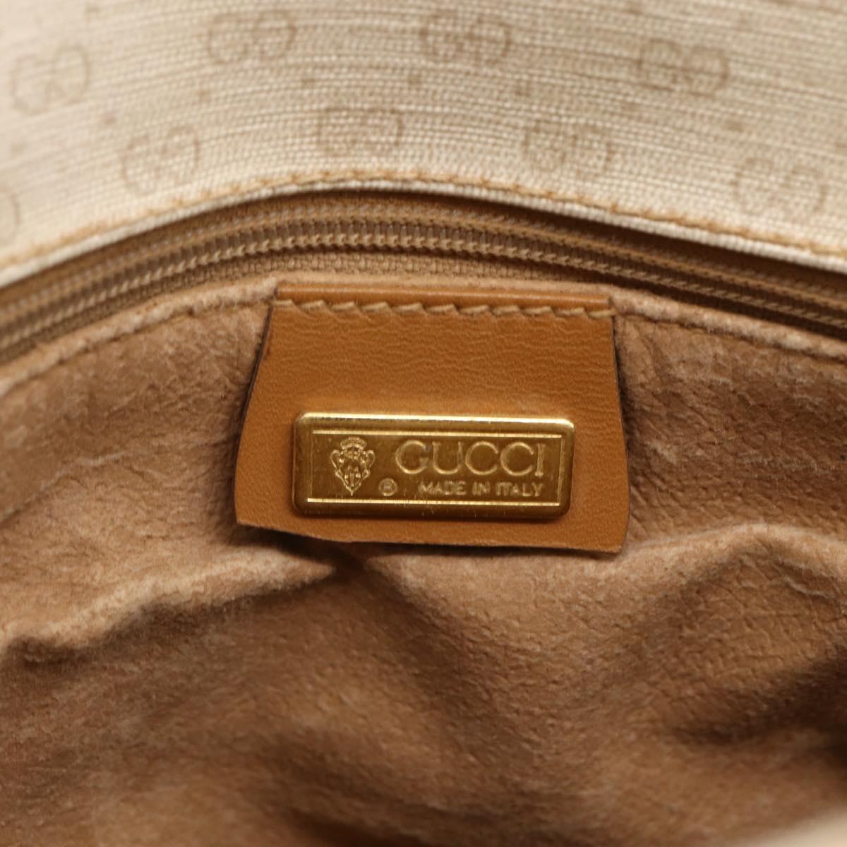 GUCCI Micro GG Canvas Shoulder Bag PVC Leather White Auth BA6747