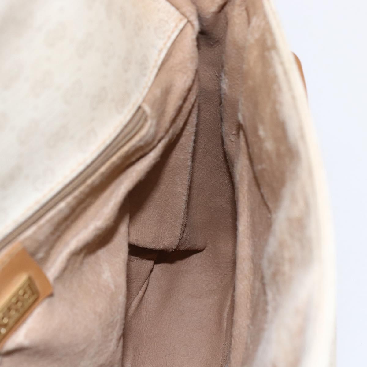 GUCCI Micro GG Canvas Shoulder Bag PVC Leather White Auth BA6747