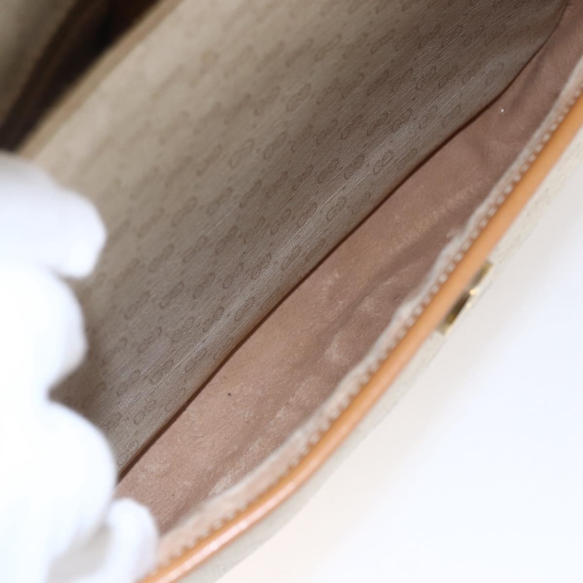 GUCCI Micro GG Canvas Shoulder Bag PVC Leather White Auth BA6747