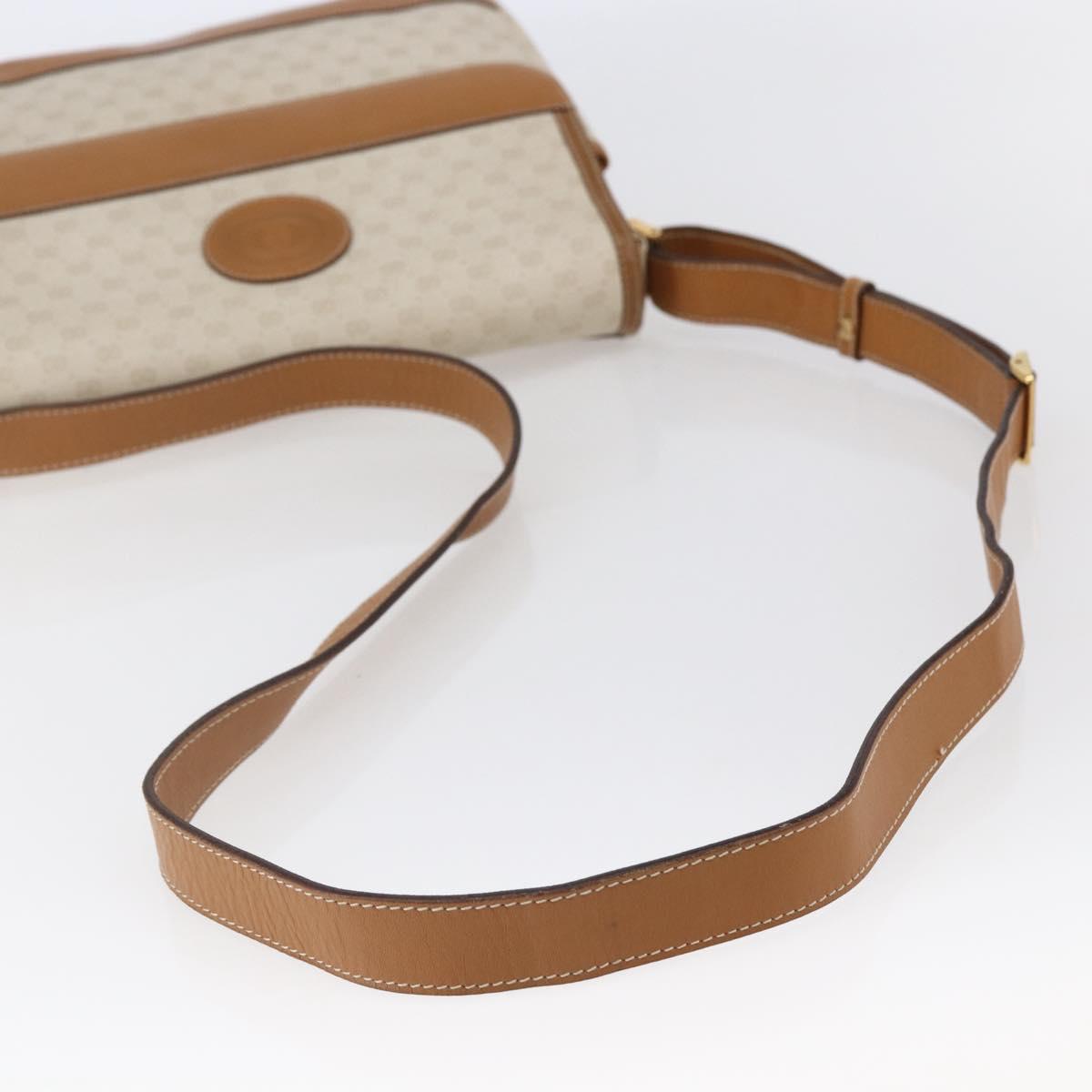 GUCCI Micro GG Canvas Shoulder Bag PVC Leather White Auth BA6747