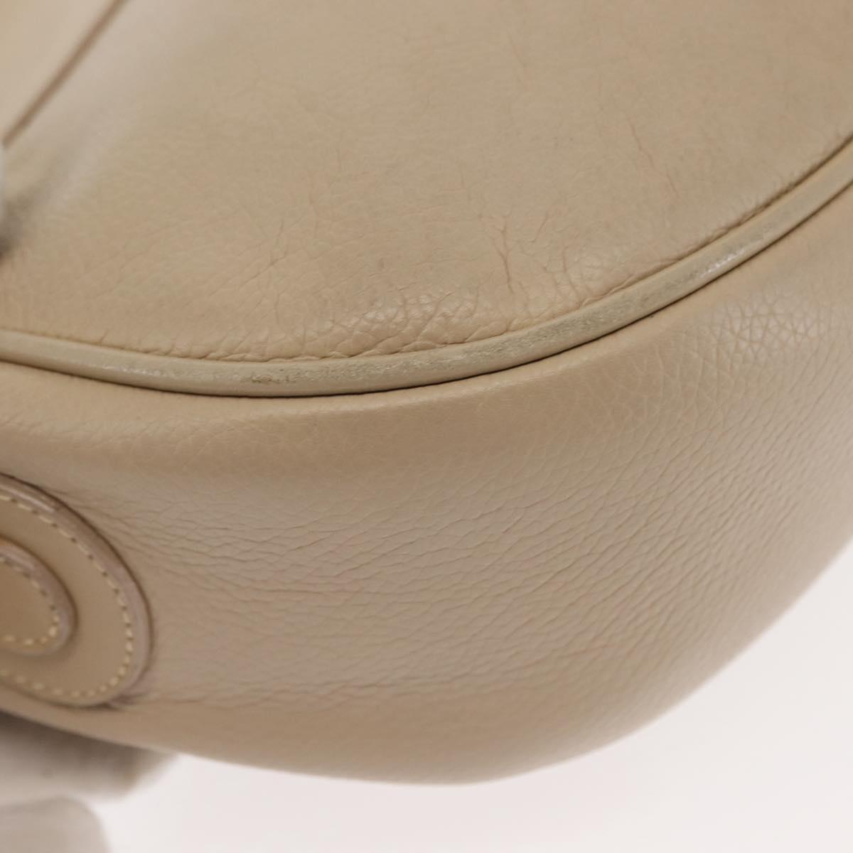 GUCCI Shoulder Bag Leather Beige Gold 001 115 0918 Auth BA6749