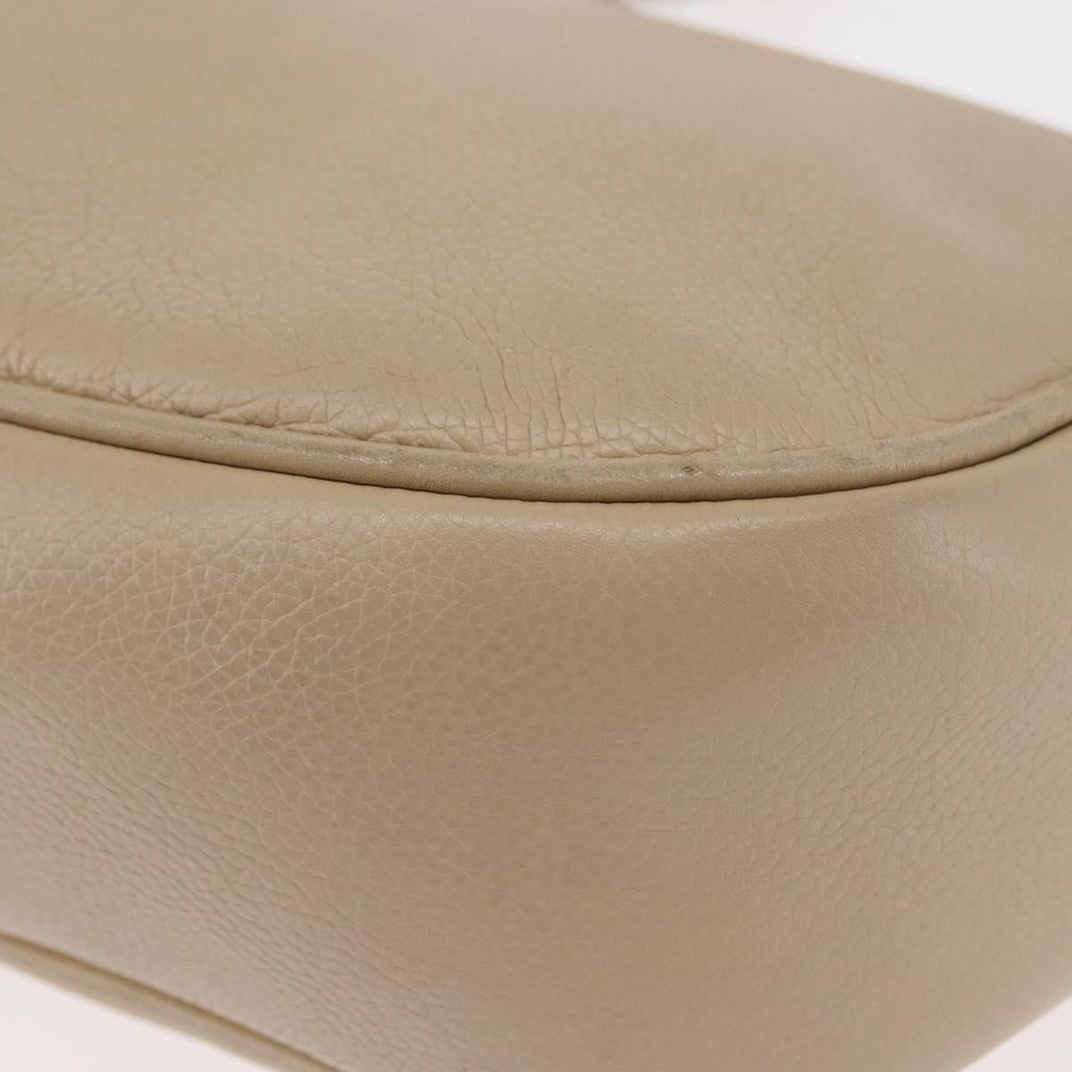GUCCI Shoulder Bag Leather Beige Gold 001 115 0918 Auth BA6749