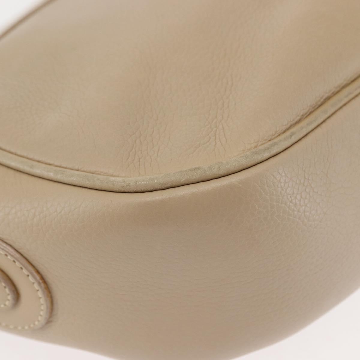 GUCCI Shoulder Bag Leather Beige Gold 001 115 0918 Auth BA6749