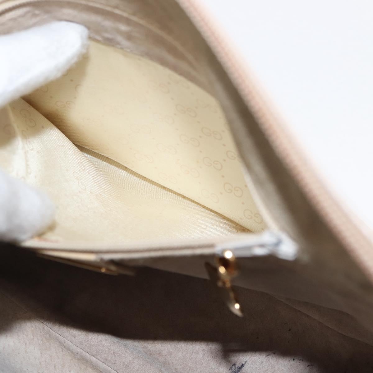 GUCCI Shoulder Bag Leather Beige Gold 001 115 0918 Auth BA6749