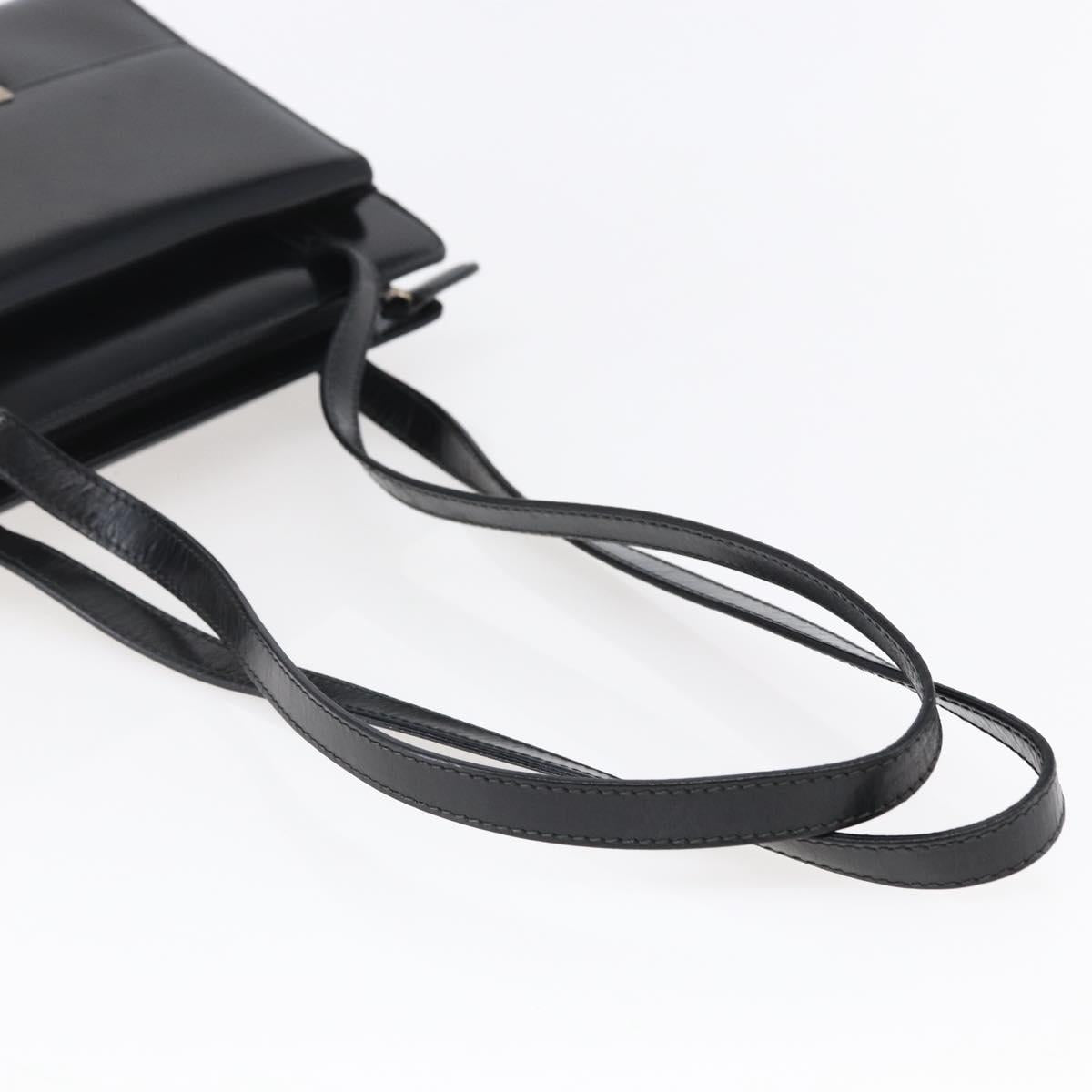 GUCCI Shoulder Bag Leather Black Silver 007 2023 0267 Auth BA6751