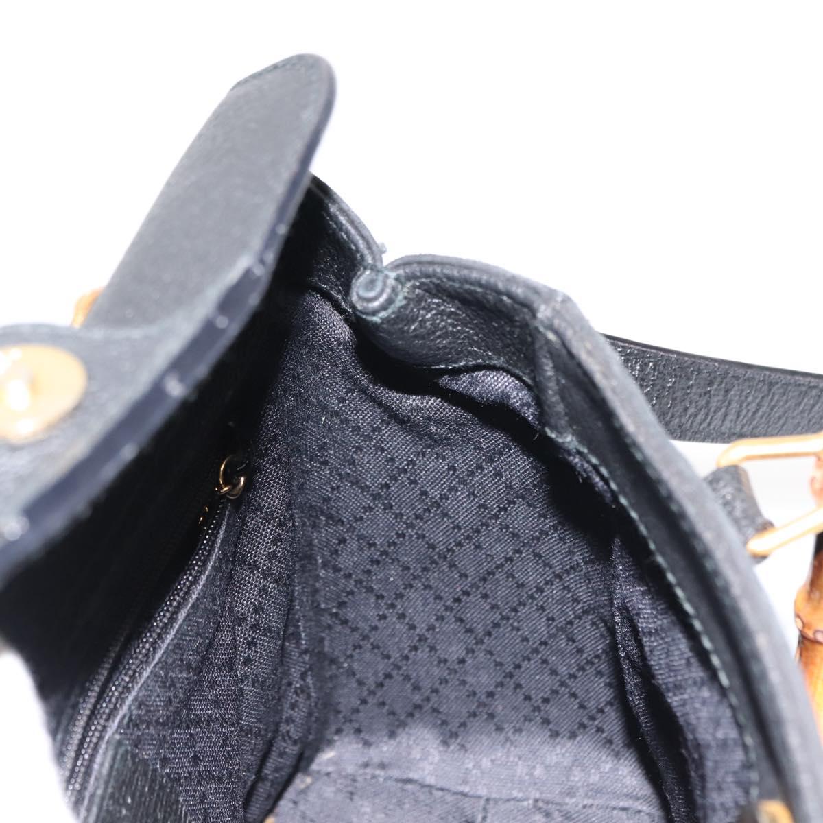 GUCCI Bamboo Hand Bag Suede 2way Black Auth BA6752