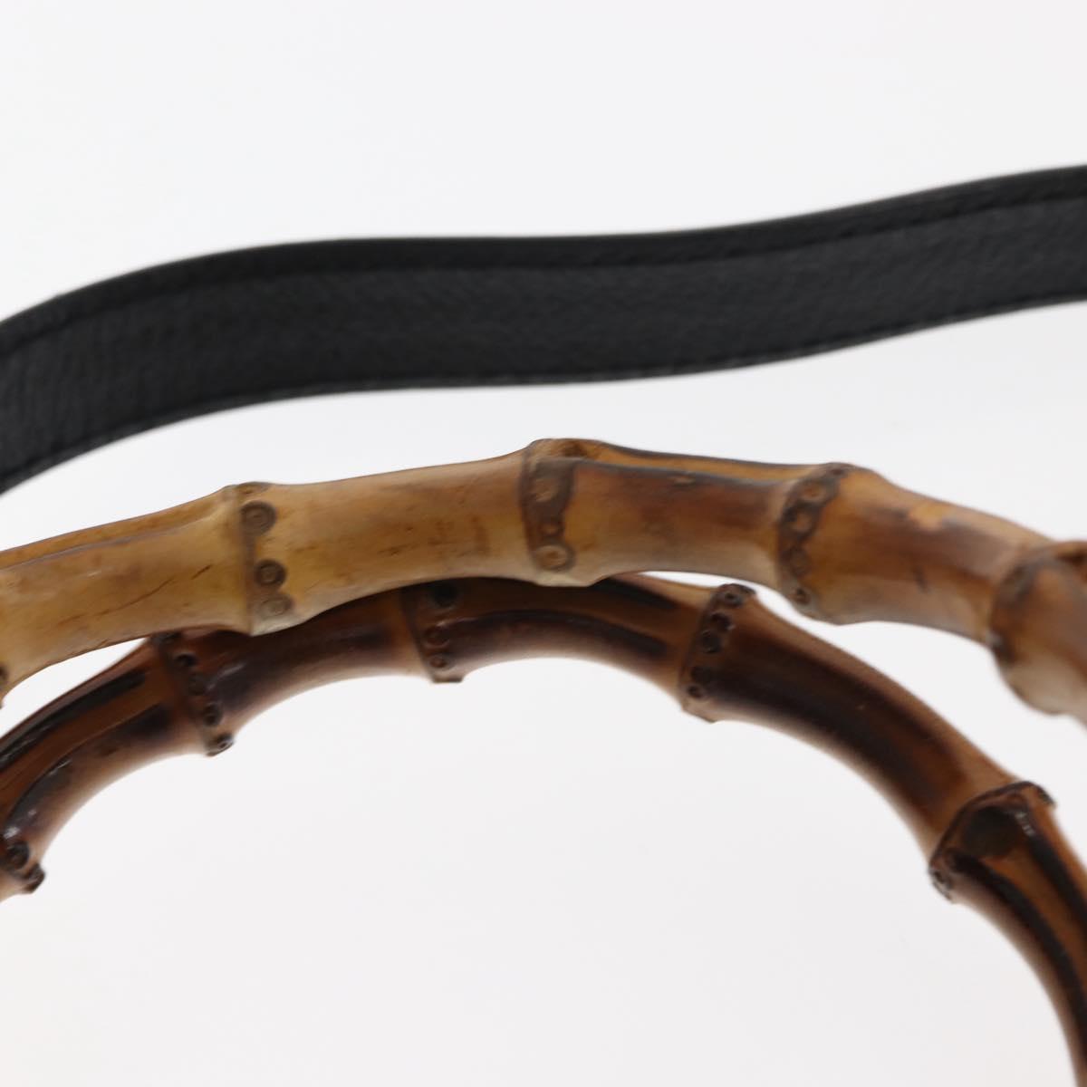 GUCCI Bamboo Hand Bag Suede 2way Black Auth BA6752