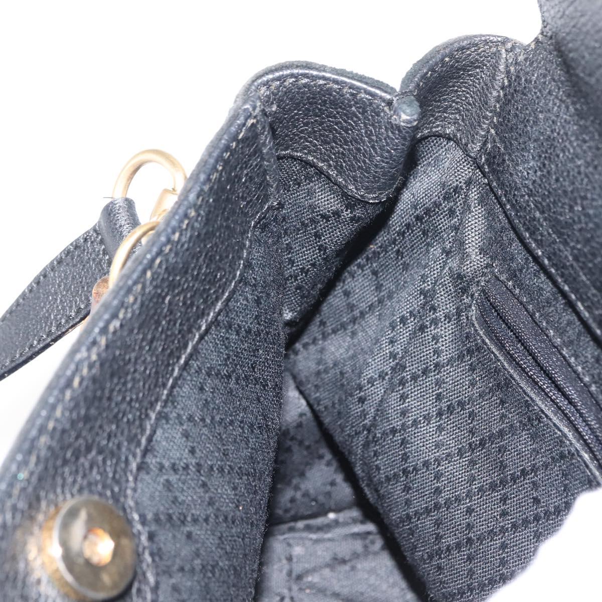 GUCCI Bamboo Hand Bag Suede 2way Black Auth BA6753